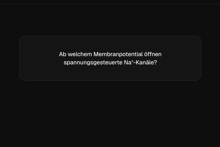 Eine einzelne Lernkarte zum Membranpotential auf ruhigem, dunklem Grund